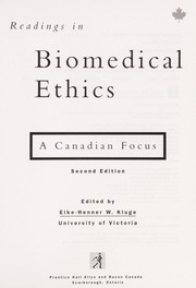 Cover of: Readings in biomedical ethics: a Canadian focus