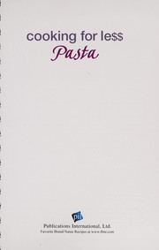 Cover of: Cooking for less: Pasta