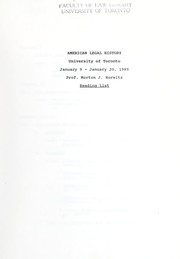 Cover of: American legal history