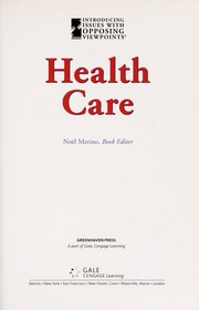 Cover of: Health care