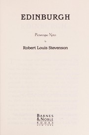 Cover of: Edinburgh by Robert Louis Stevenson