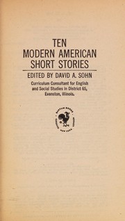 Cover of: Ten modern American short stories