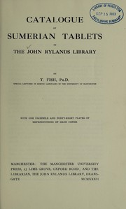 Catalogue of Sumerian tablets in the John Rylands Library by John Rylands Library.
