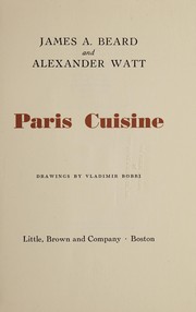 Cover of: Paris cuisine by James Beard