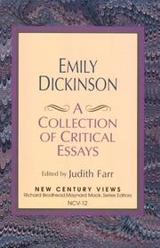 Cover of: Emily Dickinson: A Collection of Critical Essays