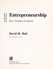 Cover of: Entrepreneurship by David H. Holt