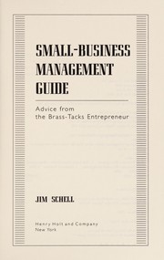 Cover of: Small-business management guide: advice from the brass-tacks entrepreneur