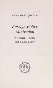 Cover of: Foreign policy motivation