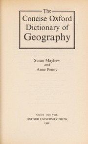 Cover of: The concise Oxford dictionary of geography by Susan Mayhew