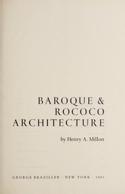 Cover of: Baroque and Rococo Architecture (Great Ages of the World Architecture)