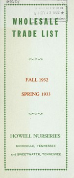 Cover of: Wholesale trade list, fall 1932 spring 1933