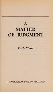 Cover of: A Matter of Judgement