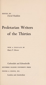 Cover of: Proletarian writers of the thirties