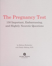 Cover of: The pregnancy test