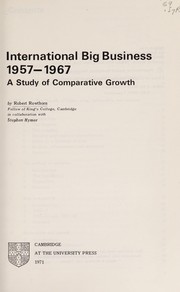 Cover of: International big business, 1957-1967 by Robert Rowthorn