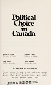 Cover of: Political choice in Canada