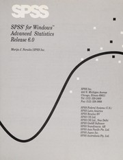 Cover of: SPSS for Windows, Advanced Statistics, release 6.0