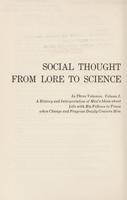 Cover of: Social thought from lore to science