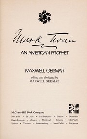 Cover of: Mark Twain an American Prophet