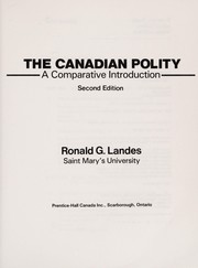 Cover of: The Canadian polity: a comparative introduction