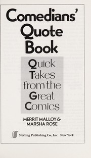 Cover of: Comedians' quote book: quick takes from the great comics