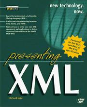 Cover of: Presenting XML by Richard B. Light