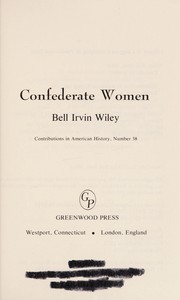 Cover of: Confederate women. by Bell Irvin Wiley