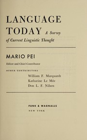 Cover of: Language today by Mario Pei