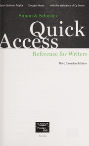 Cover of: Simon & Schuster quick access reference for writers