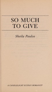 Cover of: So Much to Give