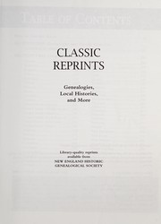 Classic reprints by New England Historic Genealogical Society