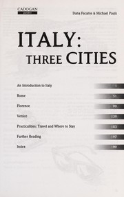 Cover of: Italy: three cities