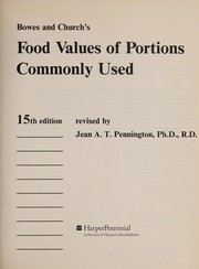 Cover of: Bowes and Church's food values of portions commonly used. by Anna De Planter Bowes