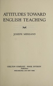 Cover of: Attitudes toward English teaching.