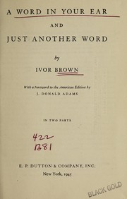 Cover of: A word in your ear; and, Just another word