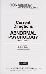 Cover of: Current directions in abnormal psychology