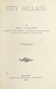 City ballads by Will Carleton