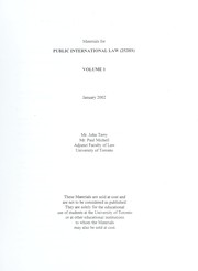 Cover of: Materials for public international law (252HS)