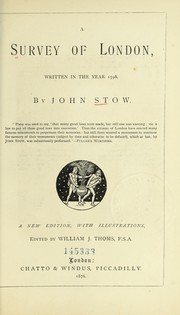 Cover of: A survey of London by by John Stow.