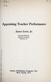 Cover of: Appraising teacher performance