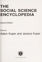 Cover of: The Social science encyclopedia by edited by Adam Kuper and Jessica Kuper