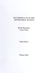 Cover of: Securities law in the adversarial setting