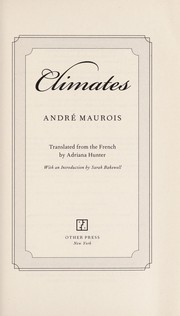 Cover of: Climates