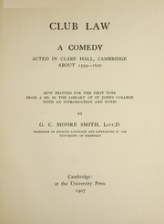 Cover of: Club law by by G.C. Moore Smith.