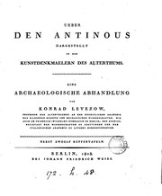 Ueber den Antinous dargestellt in den kunstdenkmaelern des alterthums by Konrad Levezow