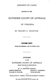 Cover of: Virginia Reports: Jefferson--33 Grattan, 1730-1880