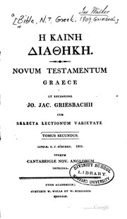 Cover of: [Hē K ainē Diathēkē (title romanized)] Novum Testamentum graece