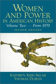 Cover of: Women and Power in American History, Volume II (2nd Edition)