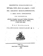 Prospetto storico-critico dell'origine, facoltà, diversi stati, progressi, e ... by Francesco Bernardi