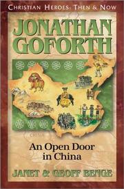 Cover of: Jonathan Goforth: An Open Door in China by Janet Benge, Geoff Benge